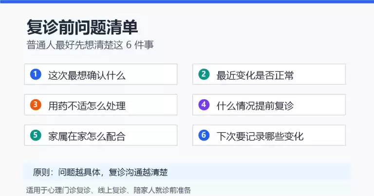 复诊前问题清单怎么准备？普通人先想清楚这6件事
