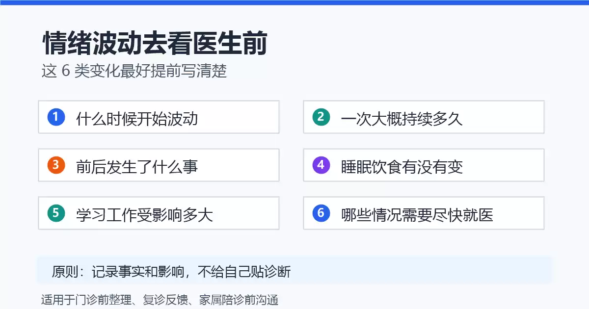 情绪波动去看医生前变化记录清单 情绪波动去看医生前变化记录清单