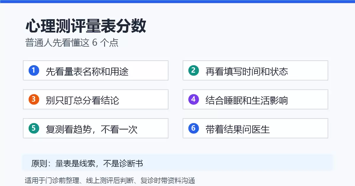 心理测评量表分数普通人理解清单